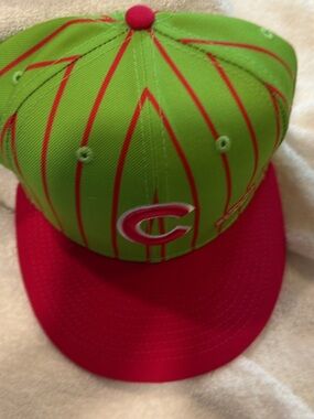 Chicago Cubs Big League Chew Green and Red Striped Fitted Cap 7 1/2